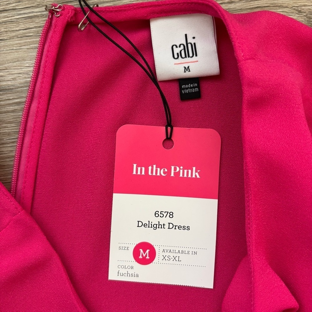 CAbi Delight Flowy Dress Vibrant Fuchsia Women’s Medium NWT - Picture 11 of 14